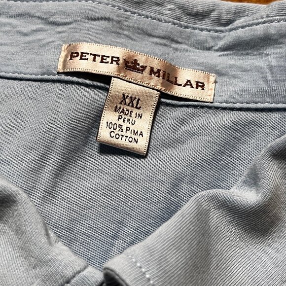 Peter Millar XXL Light Blue Conway Farms Golf Club 100% Cotton Golf Polo Shirt - Picture 12 of 12